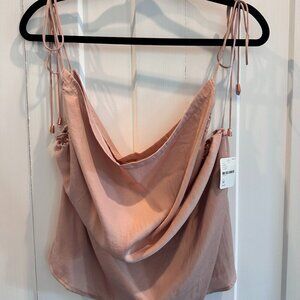 Free People Silky Side ruching strappy top